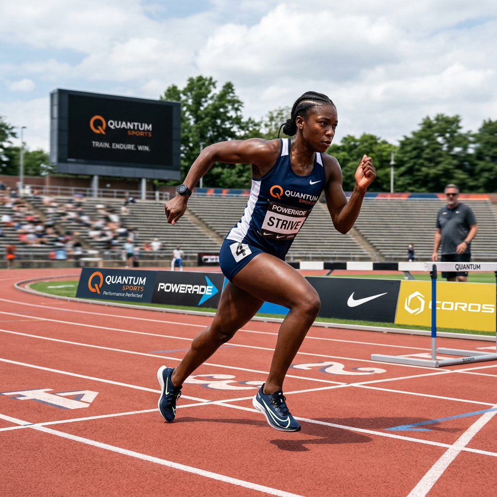 Athlete training with strategic branding elements